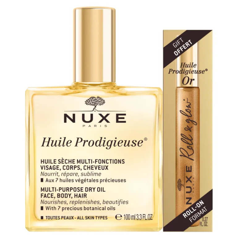 HUILE PRODIGIEUSE + HUILE PRODIGIEUSE ROLL-ON OR DE REGALO