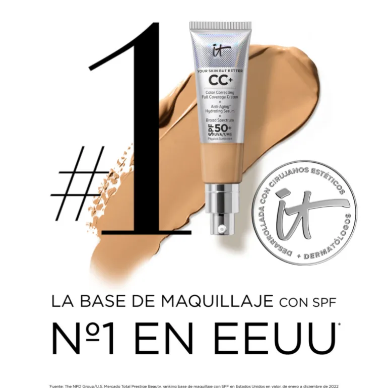 IT COSMETICS CC+ OIL-FREE MATTE BASE DE MAQUILLAJE CON SPF 40+