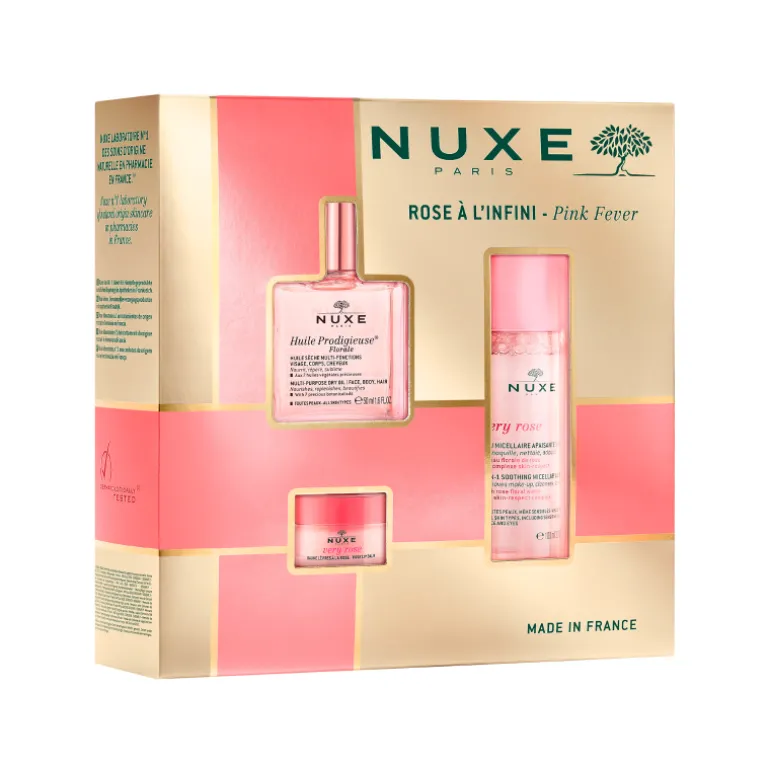 Set Huile Prodigieuse Florale + Very Rose Bálsamo Labios + Very Rose Agua Micelar